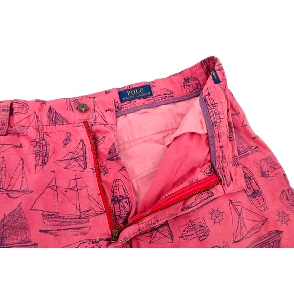Polo Ralph Lauren Mens Sailing Nantucket Red Nautical Chino Shorts, 36, NWOT - Picture 5 of 8